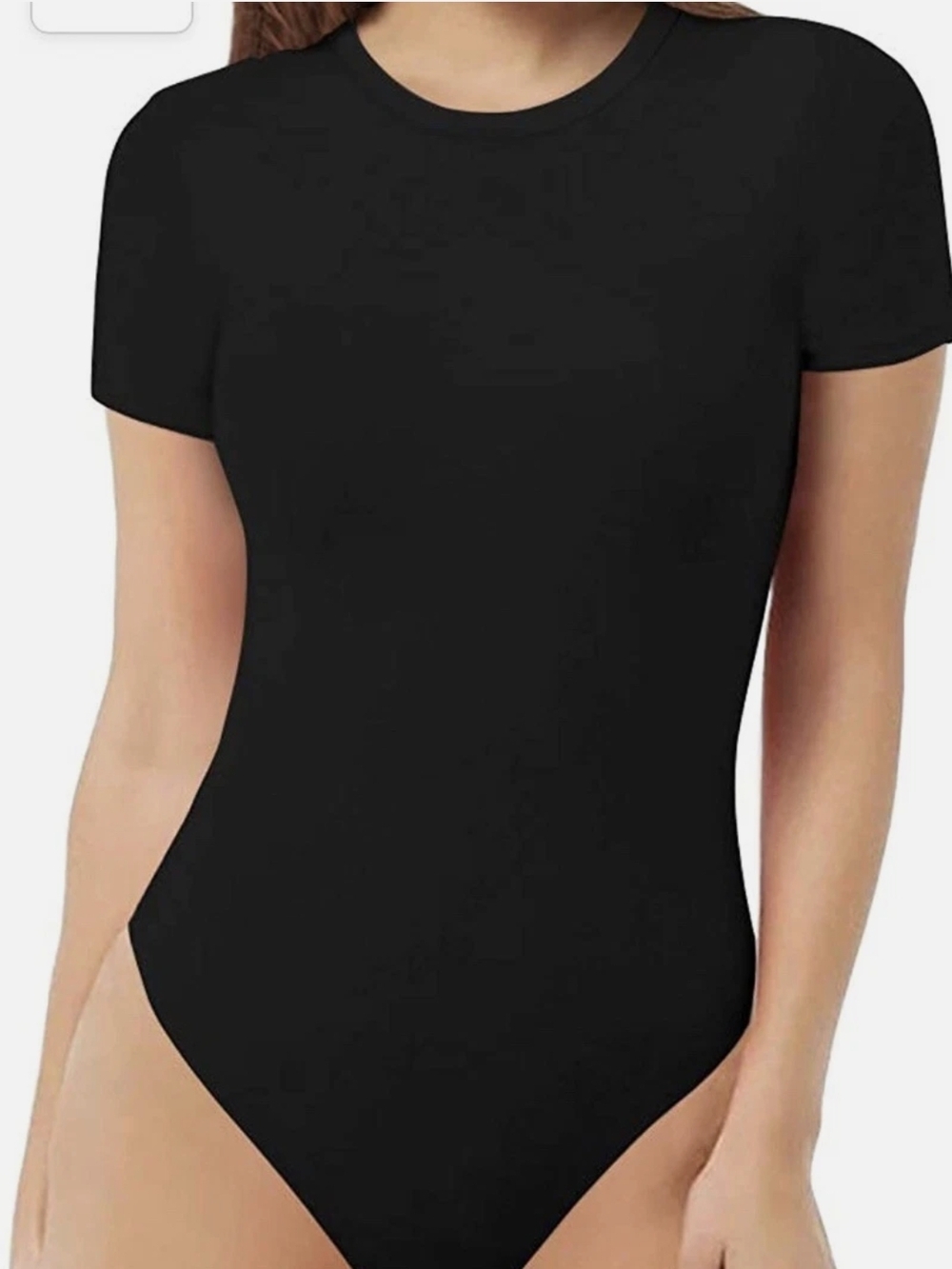 Mangopop Black Short-Sleeve Women’s Bodysuit